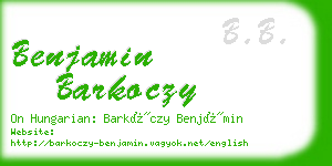 benjamin barkoczy business card